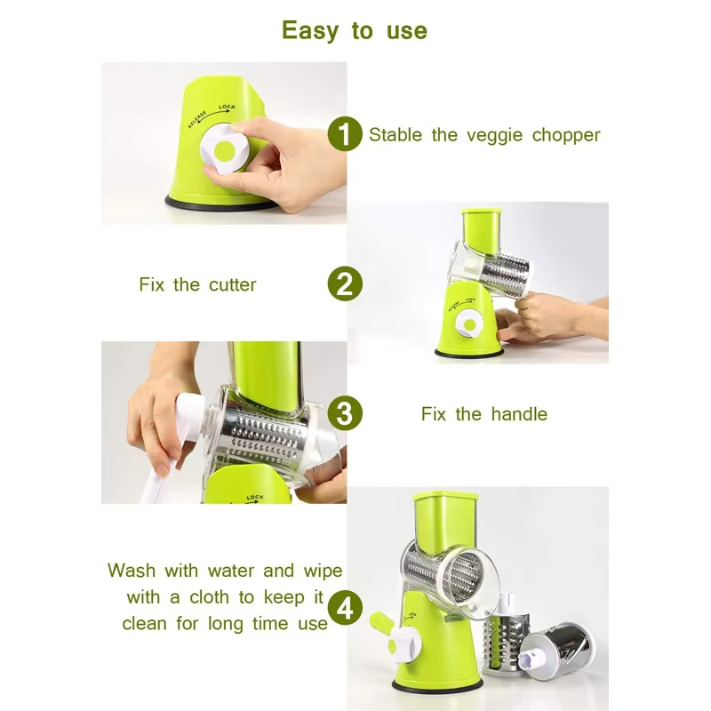 3 In 1 Manual Rotary Vegetable Drum Cutter